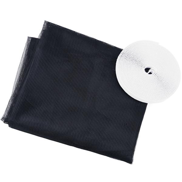 Fliegennetz für Fenster bis 130 x 150 cm, Fliegengitter individuell zuschneidbar PLUS 6m Klettband - Mückenschutz ohne Bohren