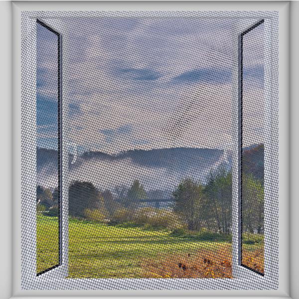 Fliegennetz für Fenster bis 130 x 150 cm, Fliegengitter individuell zuschneidbar PLUS 6m Klettband - Mückenschutz ohne Bohren