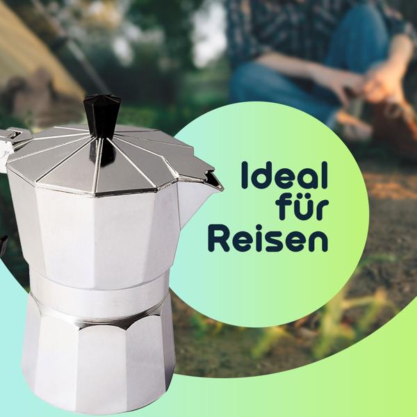 Kompakte elektrische Mini-Einzelkochplatte mit Espresso-Kocher, 500 Watt, Ideal für Camping & kleine Küchen
