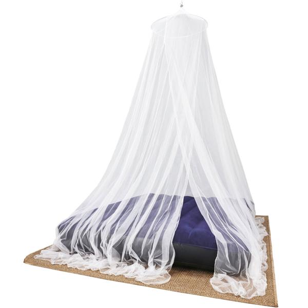 2er-Set XXL Moskitonetz für Doppelbetten - Zuverlässiger Mückenschutz, engmaschig, Ø 12,5m - Polyester - Einfache Montage mit Metallring