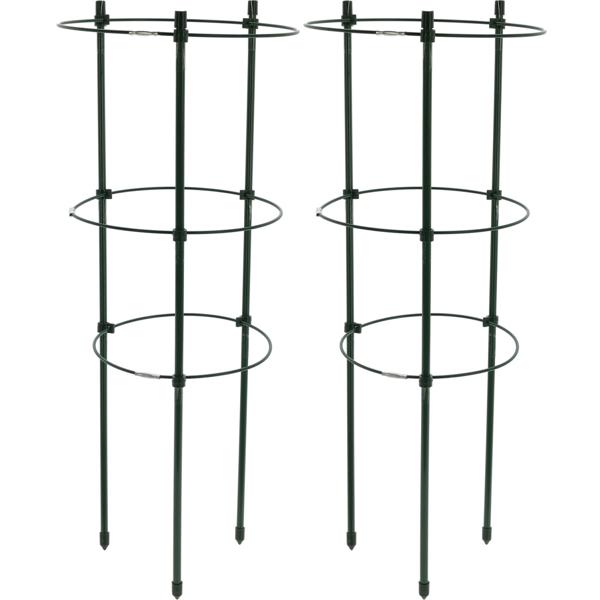 2er-Set Pflanzenstütze rund - 60xØ21cm Rankhilfe für Tomaten & Kletterpflanzen - Ideal für Garten & Kübel - Fördert gesundes Wachstum & Ernte