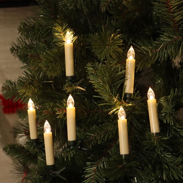 40 kabellose LED-Weihnachtsbaum-Kerzen mit Fernbedienung, Timerfunktion, weiss
