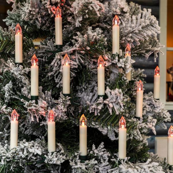 30 kabellose LED-Weihnachtsbaum-Kerzen - Multicolor mit Fernbedienung & Timerfunktion (6h) - Innen- & Aussenbereich - 3 Leuchtfunktionen - langlebig