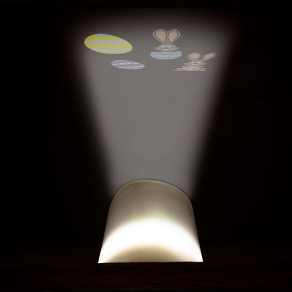 2er-Set Projektor Kerze - bunte Lichtshows an Wände/Decken - 3 Schablonen, 4 Motive, Timer & kabellos Batteriebetrieb, 7x15cm, weiss - LED-Projektor