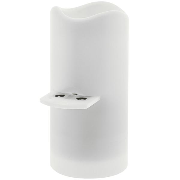 2er-Set Projektor Kerze - bunte Lichtshows an Wände/Decken - 3 Schablonen, 4 Motive, Timer & kabellos Batteriebetrieb, 7x15cm, weiss - LED-Projektor