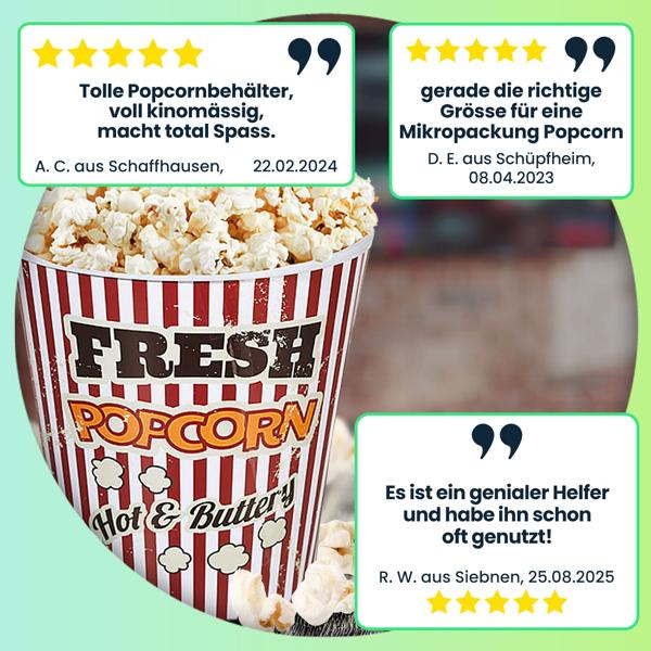 Heissluft Popcorn Maschine, inkl. 2 Popcorn Becher, 1200 W