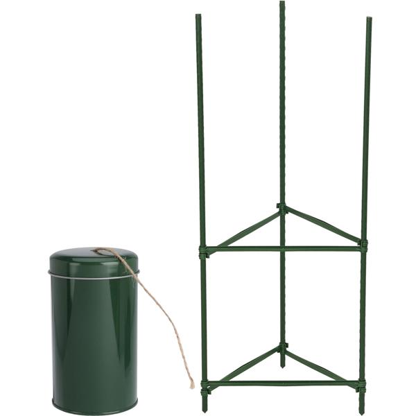 Stabiles Rankhilfeset mit Pflanzenstütze inkl. Juteschnur im Metallspender, für Kletterpflanzen & Rankgewächse, für Garten, Balkon & Zimmerpflanzen