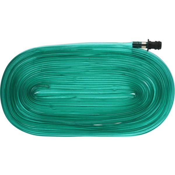 Feiner Sprühschlauch, 15 m, Schlauchregner und Bewässerungsschlauch mit Löchern für die Gartenbewässerung, anschlussfertig, grün