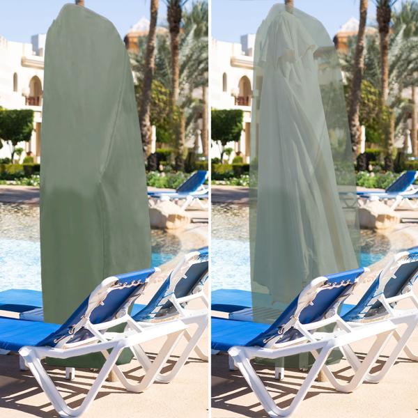 Robuste Ampelschirm-Abdeckplane (Ø 300cm): dunkelgrün, mit Reissverschluss, stabiles Gewebe wetterfester Schutz für Ihren Sonnenschirm