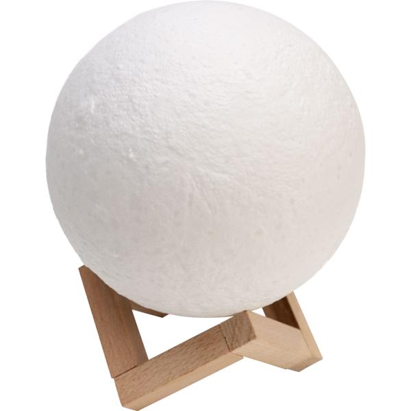 2er-Set Beeindruckende 3D Mond Dekorations- Lampe mit Holzständer, Touch-& Fernbedienung, 16 Farben, 5 Leuchtmodi, Akku, Ø 15 cm