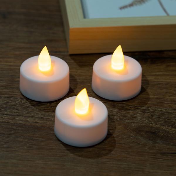 Stimmungsvolle LED-Teelichter (48er-Set) inkl. Batterien (CR2032) : Flackerndes Licht, Batteriebetrieb, für gemütliche Abende & stimmungsvolle Atmosphäre