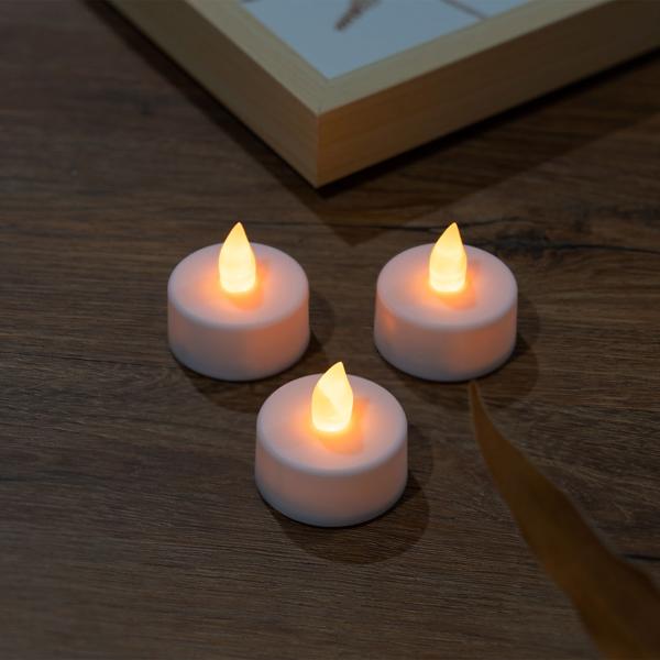 Stimmungsvolle LED-Teelichter (48er-Set) inkl. Batterien (CR2032) : Flackerndes Licht, Batteriebetrieb, für gemütliche Abende & stimmungsvolle Atmosphäre