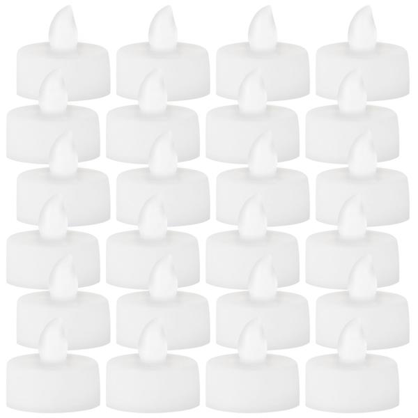 Stimmungsvolle LED-Teelichter (24er-Set) inkl. Batterien (CR2032) - Flackerndes Licht, Batteriebetrieb, für gemütliche Abende & stimmungsvolle Atmosphäre