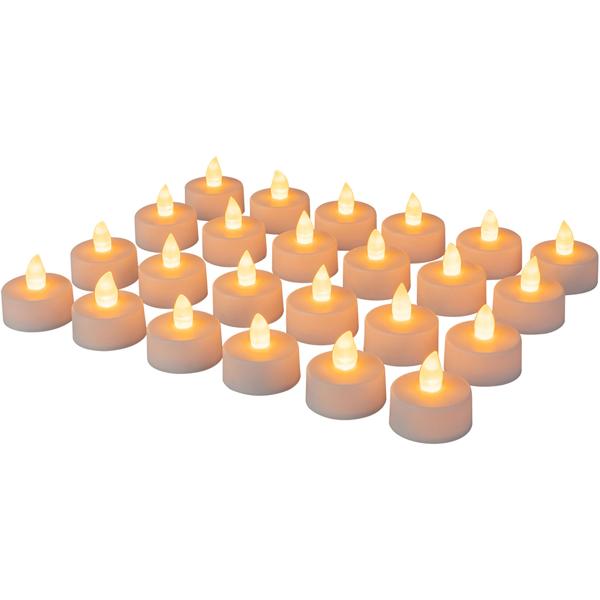 Stimmungsvolle LED-Teelichter (48er-Set) inkl. Batterien (CR2032) : Flackerndes Licht, Batteriebetrieb, für gemütliche Abende & stimmungsvolle Atmosphäre