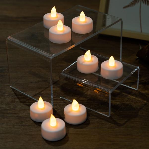 Stimmungsvolle LED-Teelichter (48er-Set) inkl. Batterien (CR2032) : Flackerndes Licht, Batteriebetrieb, für gemütliche Abende & stimmungsvolle Atmosphäre