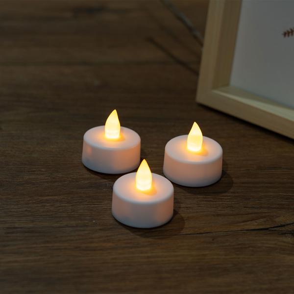 Stimmungsvolle LED-Teelichter (48er-Set) inkl. Batterien (CR2032) : Flackerndes Licht, Batteriebetrieb, für gemütliche Abende & stimmungsvolle Atmosphäre