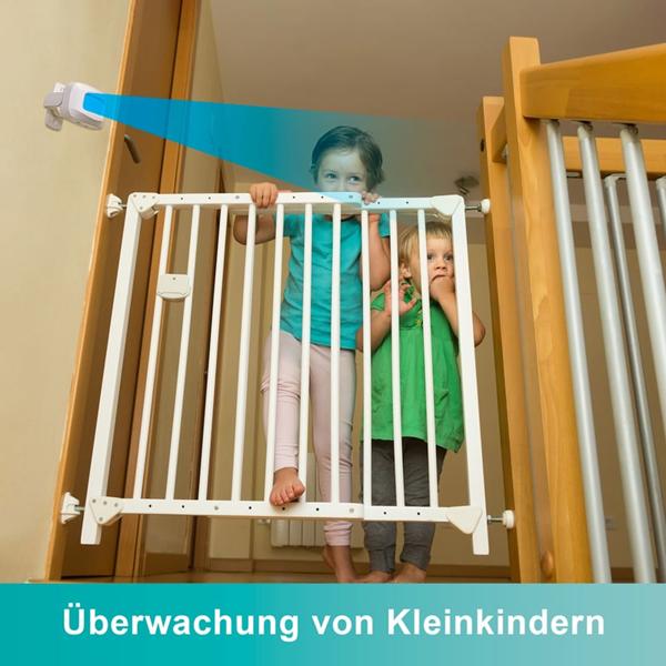 Kabellose Funk Türklingel & Durchgangsmelder mit PIR-Sensor, IP44, 36 Klingeltöne, weiss: für mehr Sicherheit & Komfort