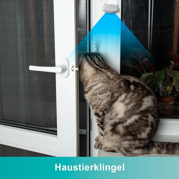 Kabellose Funk Türklingel & Durchgangsmelder mit PIR-Sensor, IP44, 36 Klingeltöne, weiss: für mehr Sicherheit & Komfort