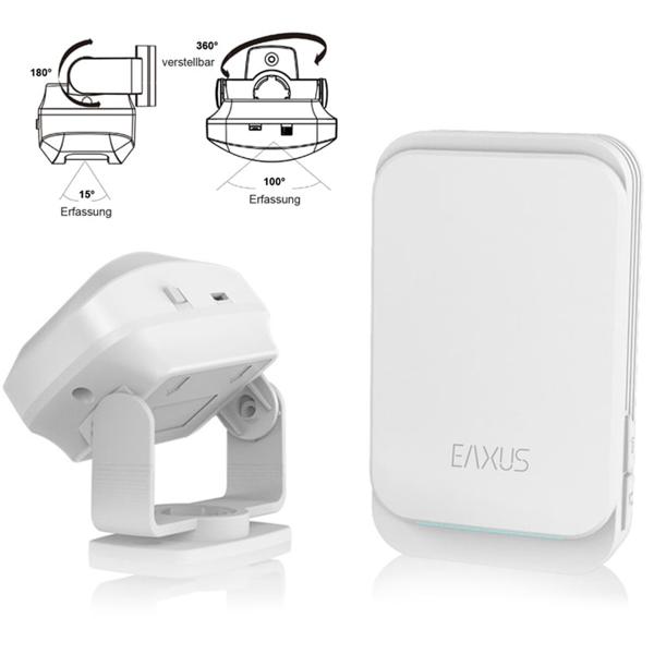Kabellose Funk Türklingel & Durchgangsmelder mit PIR-Sensor, IP44, 36 Klingeltöne, weiss: für mehr Sicherheit & Komfort