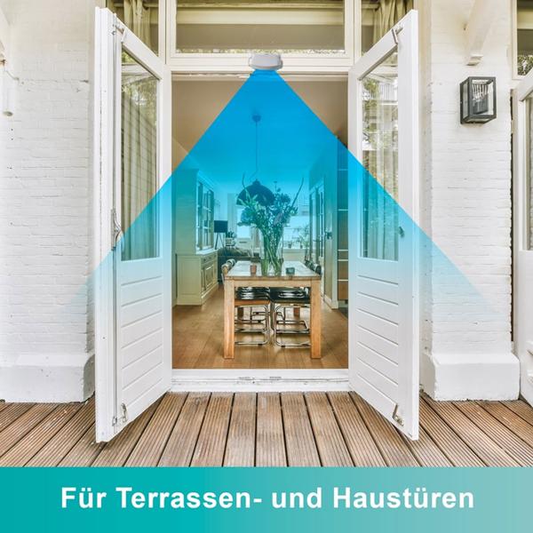 Kabellose Funk Türklingel & Durchgangsmelder mit PIR-Sensor, IP44, 36 Klingeltöne, weiss: für mehr Sicherheit & Komfort