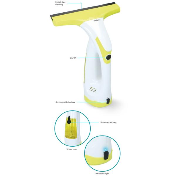 Elektrischer Fensterabzieher mit Akku, 28cm: Schnelle & streifenfreie Scheibenreinigung, für Fenster & glatte Flächen, Zeitsparende Lösung