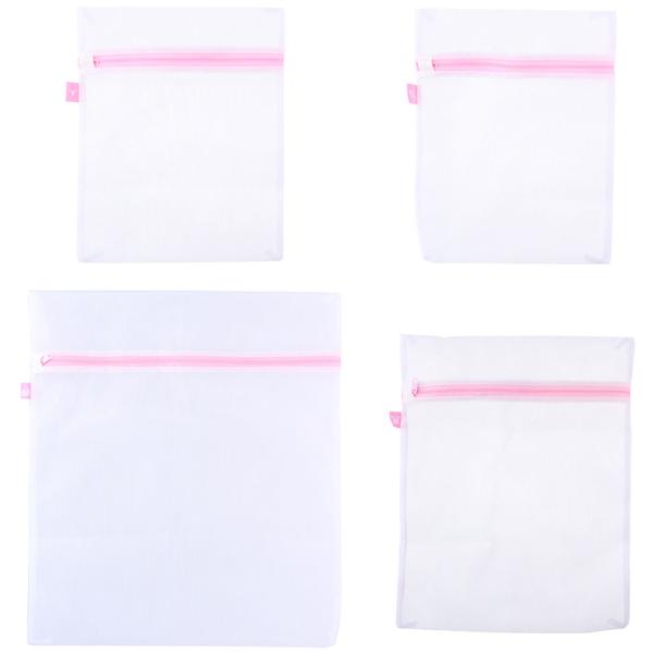Wäschenetze mit Reissverschluss - 4er-Set für Feinwäsche - 3 Grössen (2x klein, 1x mittel, 1x gross) - optimaler Schutz beim Waschen und Reisen