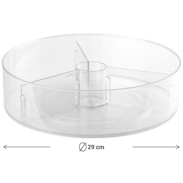 Praktischer Kühlschrank-Drehteller: Für mehr Ordnung & Übersicht im Kühlschrank, Ø 29 x H 9 cm, Drehplatte Ideal für Gewürze, Dosen, leicht drehbar & platzsparend