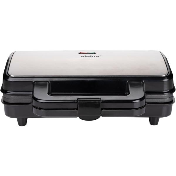 XL Sandwichmaker (starke 900W): schwarz-silber, für 2 grosse Sandwiches, Antihaftbeschichtung - Schnelle & gleichmässige Zubereitung