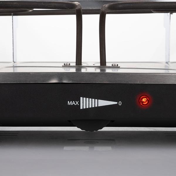 Geselliges Raclette-Grill für 8 Personen, 1200W: Mit Grill- und Backplatte, Antihaftbeschichtung, Thermostat, Pfännchen und Spatel