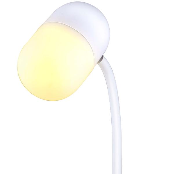 LED-Schreibtischlampe mit Qi-Ladestation, Lautsprecher, 3 Lichtfarben, weiss – 14 LEDs, 50 Lumen, multifunktionale Lampe für den Arbeitsplatz