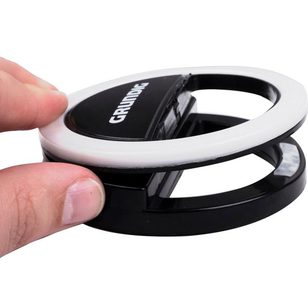 Innovative Ringleuchte universal für Smartphones, Ø 3,3" (8,5 cm) mit Clip - ideal für Vlogs, Selfies und Online-Meetings
