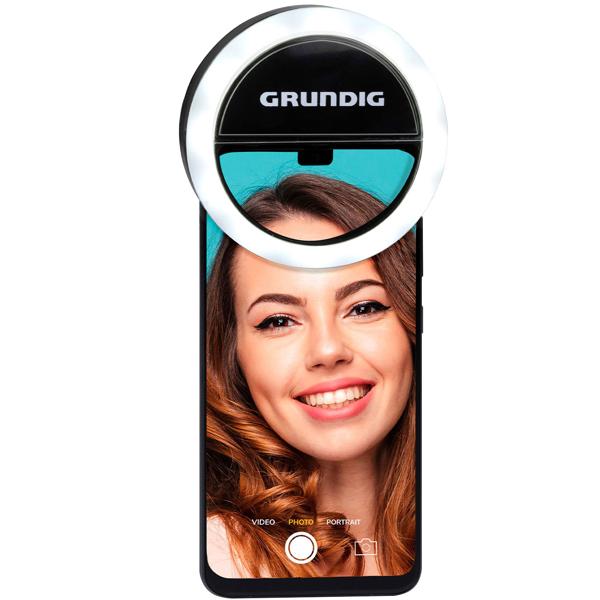 Innovative Ringleuchte universal für Smartphones, Ø 3,3" (8,5 cm) mit Clip - ideal für Vlogs, Selfies und Online-Meetings
