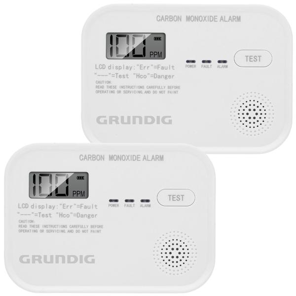 2er-Set Zertifizierter Kohlenmonoxid-Melder mit LCD-Display, 85dB Alarm – EN 50291 geprüft, zuverlässiger Schutz