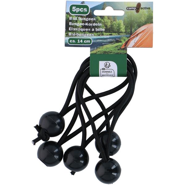 Gummispanner mit Kugel - 10er-Set Bungee-Kordeln für Abdeckplanen & Zelte - Hochelastisch, stabil & wiederverwendbar - 14 cm Länge - Schwarz