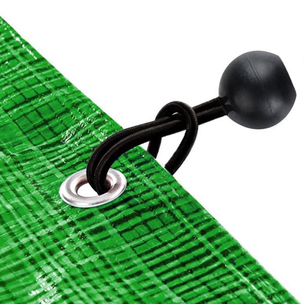 Gummispanner mit Kugel - 10er-Set Bungee-Kordeln für Abdeckplanen & Zelte - Hochelastisch, stabil & wiederverwendbar - 14 cm Länge - Schwarz