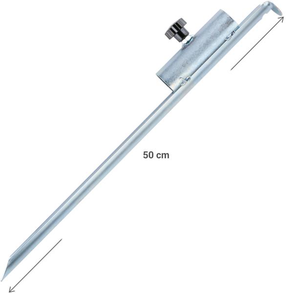 2er-Set Sonnenschirmständer Erdspiess Metall - Sicherer Halt für Sonnenschirme, wetterfest, rostfrei - Für Ø 2.5-3.5 cm Stangen, 50cm lang