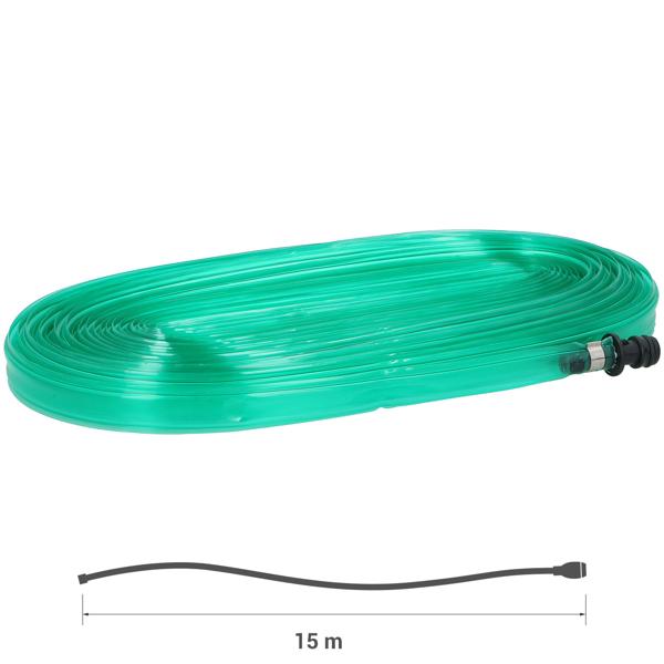 Effizienter Sprinklerschlauch 15 m – gleichmässige Bewässerung für Rasen & Beete, wassersparend, flexibel & langlebig, ideal für Garten & Pflanzenpflege