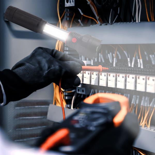 2-in-1 Arbeitsleuchte & LED-Taschenlampe mit ausziehbarer COB-LED, 300 lm, IPX4, Neodym-Magnet - Ideal für Camping, Werkstatt & Notfälle