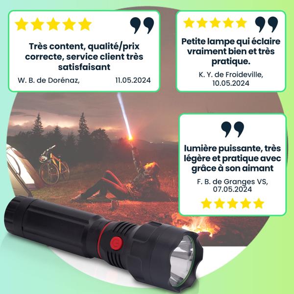 2-in-1 Arbeitsleuchte & LED-Taschenlampe mit ausziehbarer COB-LED, 300 lm, IPX4, Neodym-Magnet - Ideal für Camping, Werkstatt & Notfälle