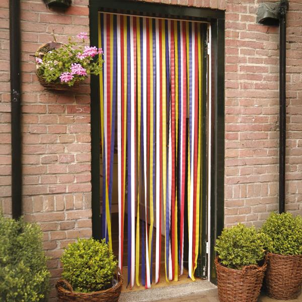 Effektiver Insektenschutz Streifenvorhang - Bunt, 210x90 cm, geräuscharm, kürzbar - Für Terrassentür, Reisemobil, Wohnwagen - Robust, langlebig, Kunststoff