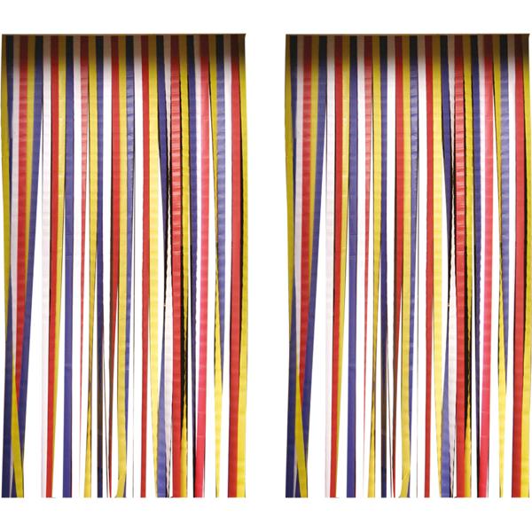 2er Set Effektiver Insektenschutz Streifenvorhang, bunt, ca. 210 x 90 cm, Türvorhang zum Fliegenschutz