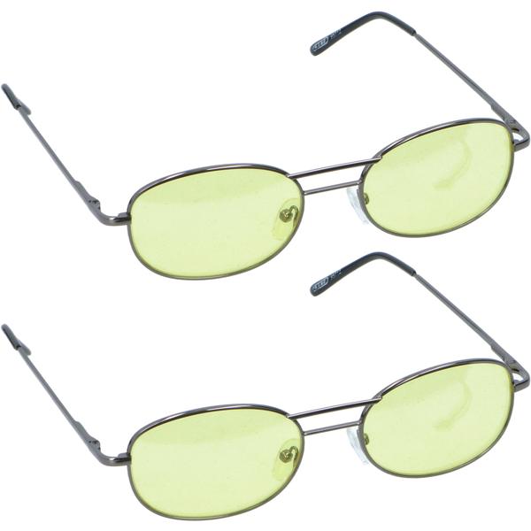 2er-Set Nachtsicht-Brille - Kontrastverstärkend für optimale Sicht bei Nacht & Regen - Gelbe Spezialgläser - Inkl. Aufbewahrungsbeutel – Anti-Müdigkeit