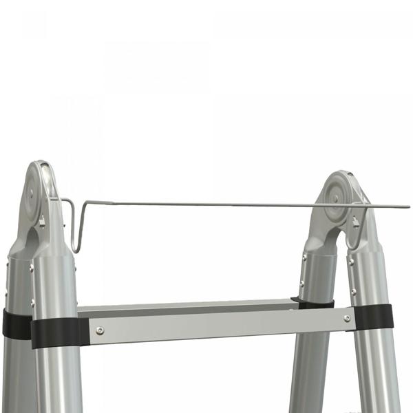 Praktische Teleskopleiter, ausziehbar bis 4,4 m, 150 kg Belastbarkeit, platzsparend, hochwertiges Aluminium, DIN EN131