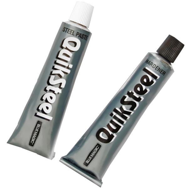 QuikSteel Epoxidkleber Metall - Repariert Stahl, Messing, Gusseisen - Härtet unter Wasser aus - Hitzebeständig bis +260°C - 72g