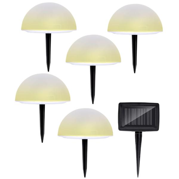 3er-Set Solarleuchten mit Erdspiess - Farbwechselfunktion - 5 Bodenleuchten Ø15cm - IP44 Spritzwasserschutz - 6-8h Leuchtdauer