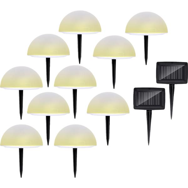 Solarleuchten 5er-Set mit Erdspiess & Farbwechselfunktion - Gartenbeleuchtung Ø15cm - IP44 wetterfest, 8h Leuchtdauer, Warmweiss/Bunt, Solar-Technik