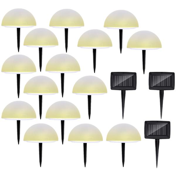 3er-Set Solarleuchten mit Erdspiess - Farbwechselfunktion - 5 Bodenleuchten Ø15cm - IP44 Spritzwasserschutz - 6-8h Leuchtdauer