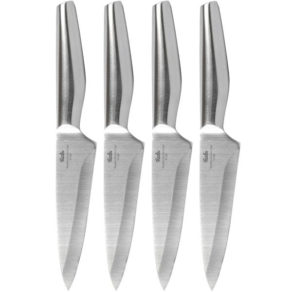 Fissler Universalmesser 4er-Set - 13 cm Allzweckmesser für präzise Schnitte von Fleisch Obst Gemüse Kräutern - Recycelter Edelstahl