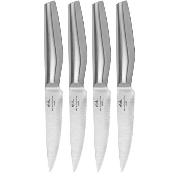 Premium Steakmesser-Set, 4-teilig, 11cm Klinge, Edelstahl, Ergonomisch – Scharfe & langlebige Messer von Fissler für Fleischliebhaber