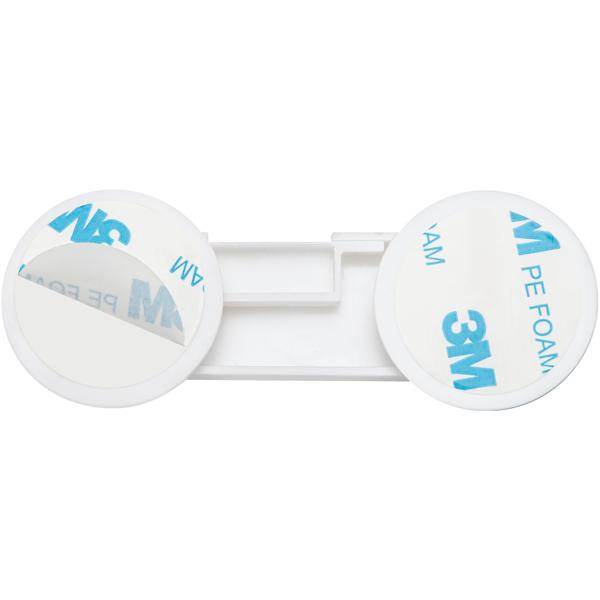 Baby-Sicherungen klebend (10er-Set) – Kindersicherung für Schubladen, Schranktüren & Vitrinen – Mit 3M-Klebepads, weiss